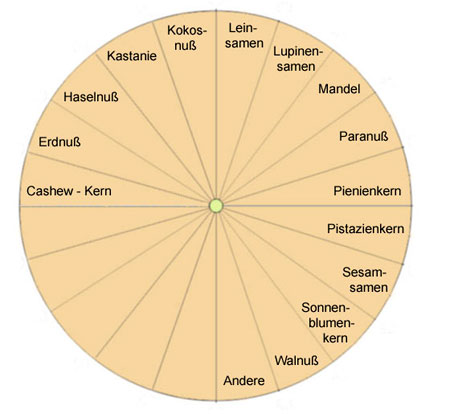 Pendeltafel für die Bestimmung von Nüssen und Samen